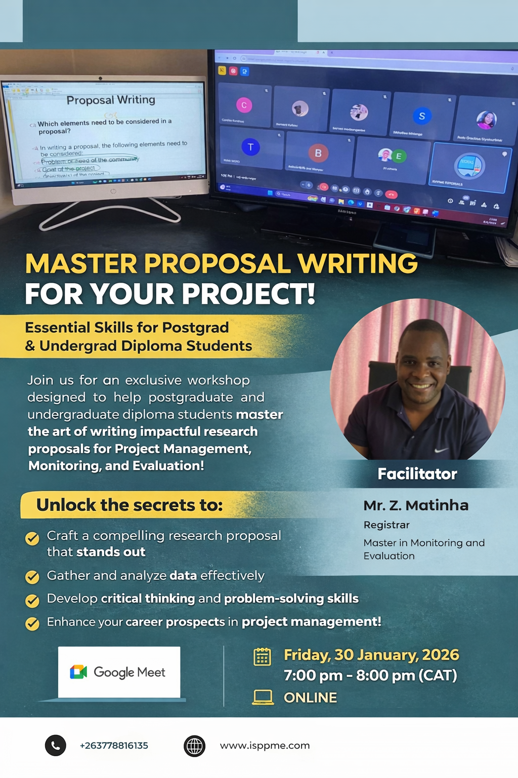 RESEARCH WORKSHOP: PROPOSAL WRITING SEMINAR – INSTITUTE OF SUSTAINABLE ...