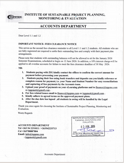 finance notice